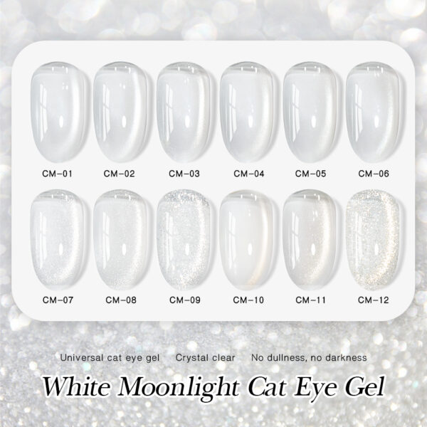 BOKAS CM-12 OEM/ODM 12 Colors White Moonlight Cat Eye Gel Nail Polish